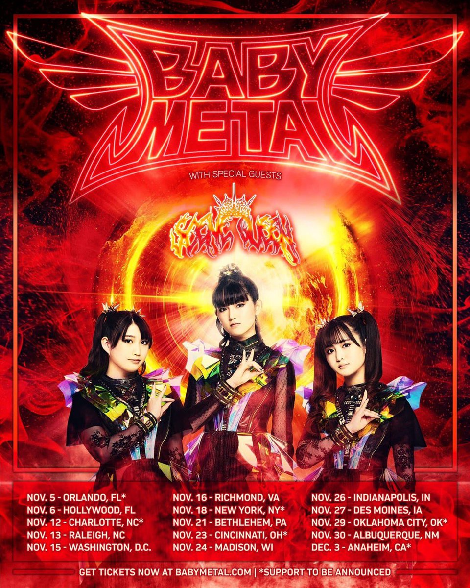 NearMintFanboys's tweet photo. What? No Texas dates? Guess the Fanboys are going to Oklahoma! 🤘

#BABYMETAL #NMFB
#SuMetal #MomoMetal
#MoaMetal #Oklahoma https://t.co/e9404kUkaT