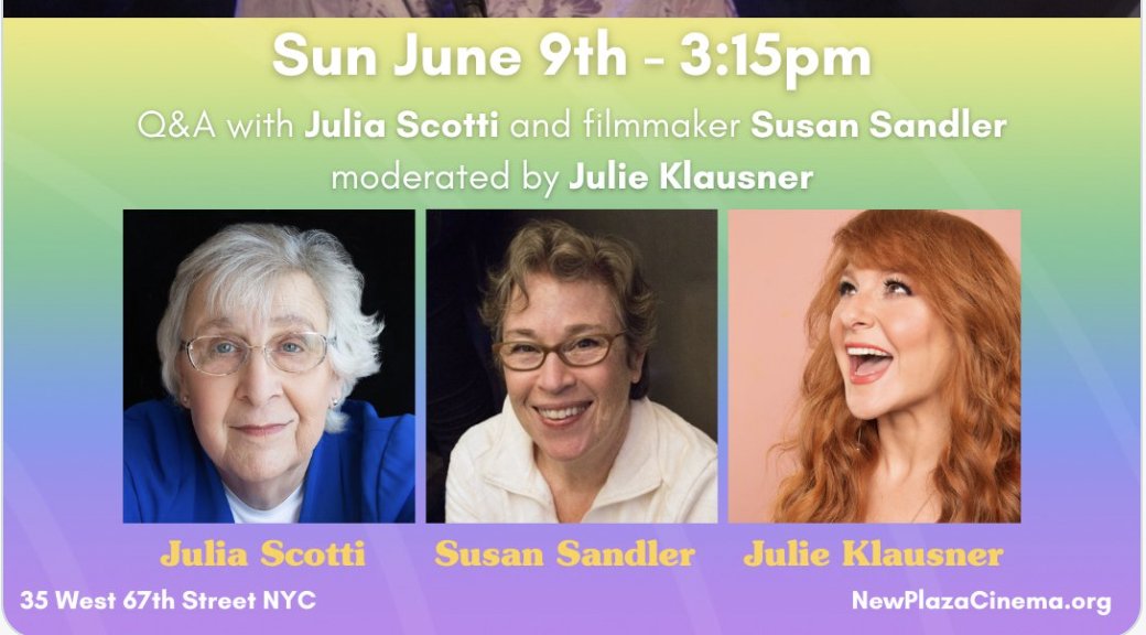 <a href="/DoubleThreatPod/">DOUBLE THREAT</a> See you <a href="/NewPlazaCinema/">New Plaza Cinema</a> this Sunday! SCREENING Julia Scotti: Funny That Way + good movie chat! #Pride2024 <a href="/translashmedia/">translashmedia</a>