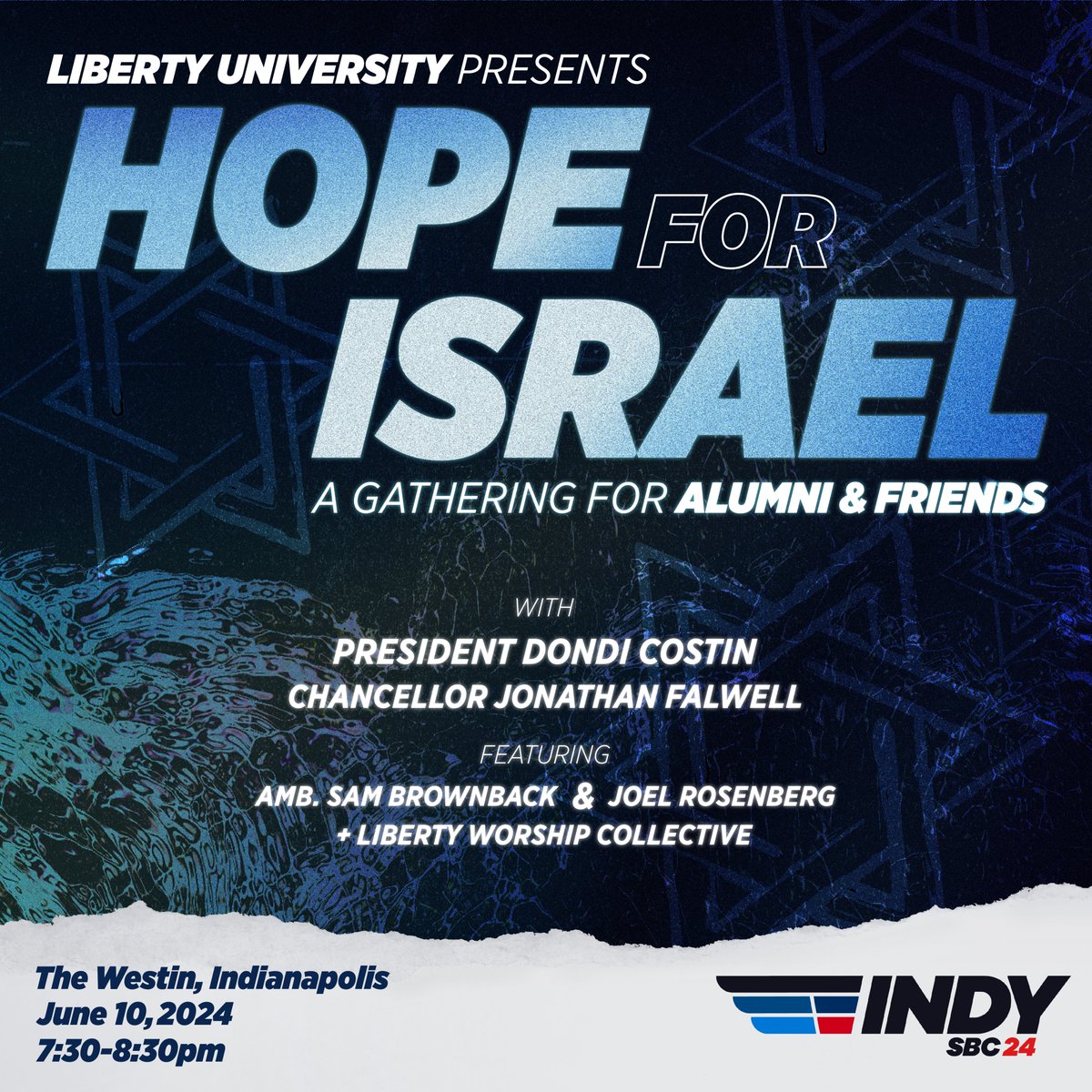 Register for Hope for Israel: A Gathering for Alumni &amp; Friends today, here: standingforfreedom.com/events/hope-fo…

If you're attending the Southern Baptist Convention or will be in Indianapolis on Monday, June 10th, you don't want to miss this event designed to help Pastors and Christian