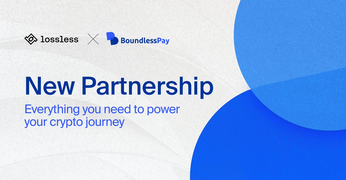 Defi_Eagle's tweet photo. โจ @LosslessDeFi has teamed up in a partnership with @BoundlessPay.
๐ $BPAY @BPay_Token, #BoundlessPay native token, will leverage the #LosslessProtocol to guarantee its minting process, making it among the most secure tokens on the market.
๐ฝ VISIT
https://t.co/IhqSahlPtK https://t.co/PkBoTnQ9IW