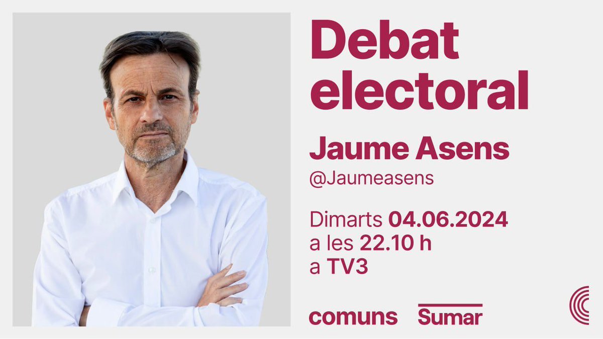 Aquest vespre vull explicar-vos quina és la proposta de <a href="/SomComuns/">Comuns</a> per a aquestes eleccions europees del #9J.

⏰ Ens acompanyes a les 22.10h al #Debat3Cat? 😊
