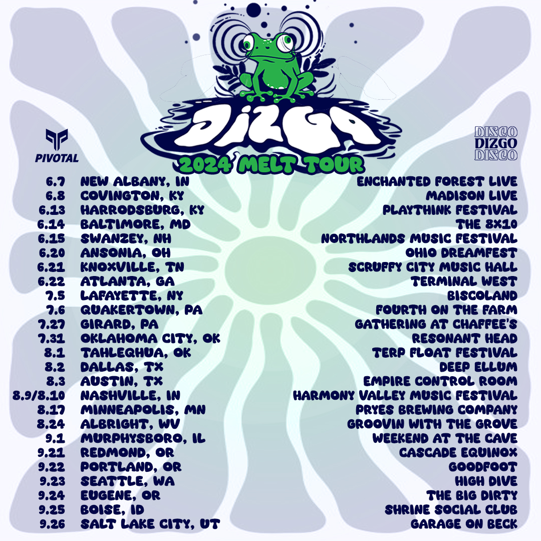 DizgoBand's tweet image. NEW TOUR DATES 🐸 Dizgo is heading to the PNW &amp;amp; TX for the first time along with some other new &amp;amp; exciting stops!! Stoked is an understatement... Tag your friends in the area, spread the word, and secure your tickets in advance, they're available now! See you out there :-)