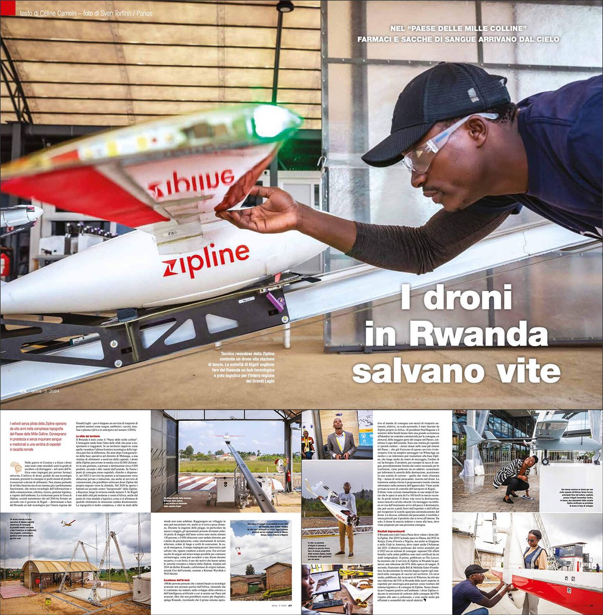 panospictures's tweet photo. Sven Torfinn’s story on the use of drones for medical supplies in Rwanda has been published in Africa magazine in Italy. https://t.co/ihRK6HLYKP