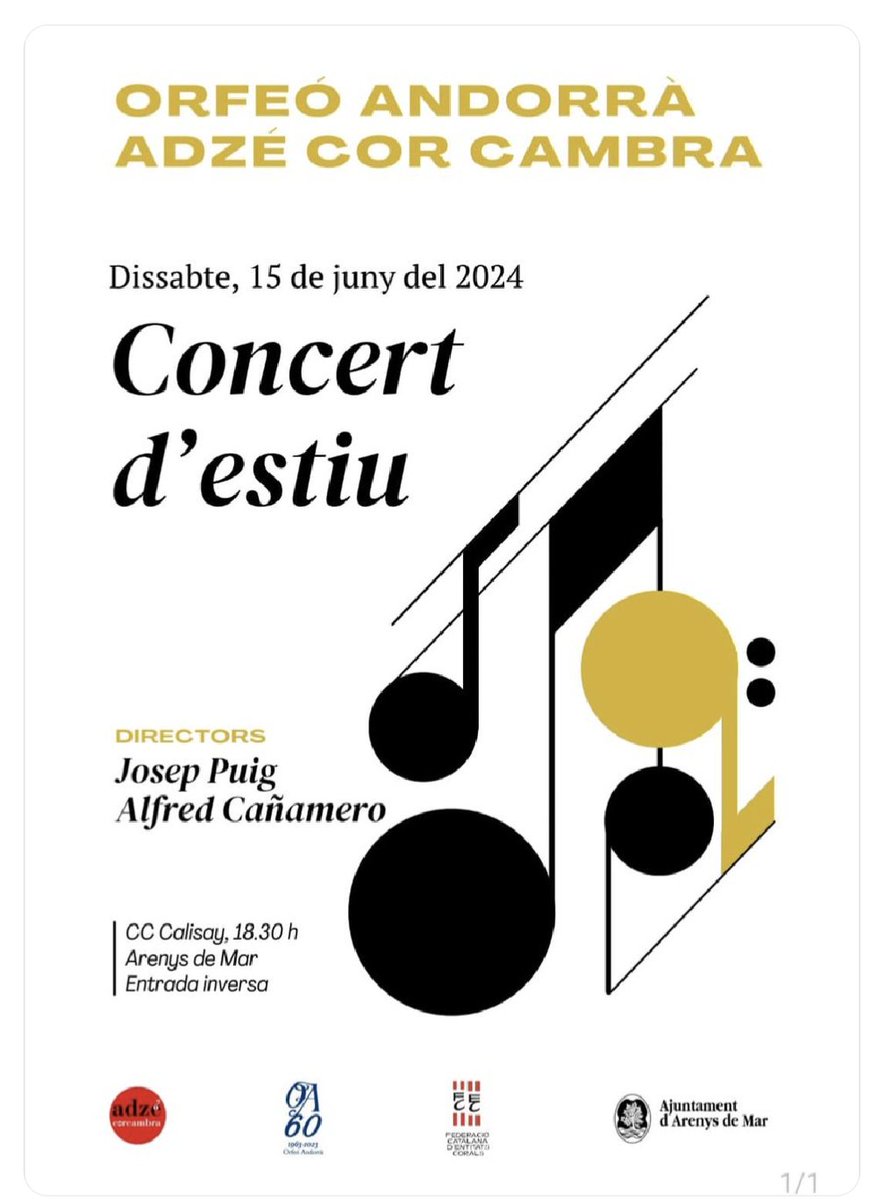 cor_aixa's tweet photo. No us podeu perdre el concert d'estiu que ens farà el Cor Cambra Adzé el proper 15 de juny....mireu!!!:
@Adzecorcambra https://t.co/bFWfKrQjMv