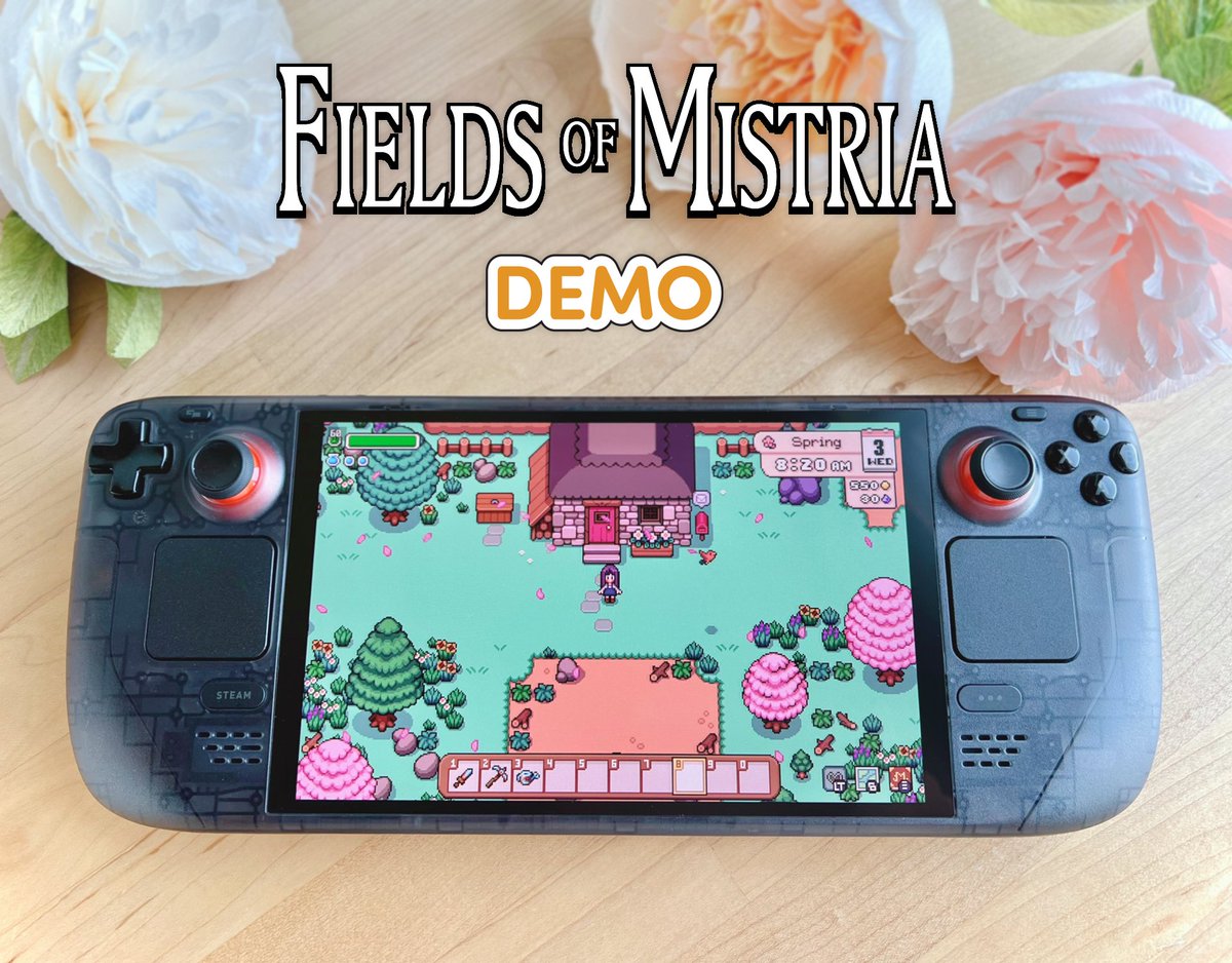 🌻 Fields of Mistria is playable on Steam Deck! So get cozy and check out our Steam Next Fest demo coming tomorrow, June 5th ✨