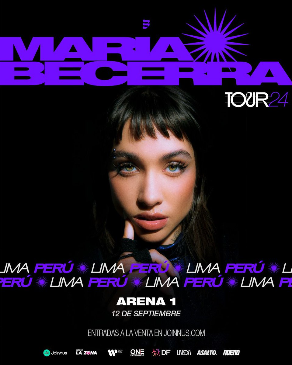 BarrioLatinoPe's tweet photo. LA NENA DE ARGENTINA EN LIMA 🇦🇷❤️‍🔥
Prepárense, @MariaBecerra22 trae su exitoso #Tour24 a nuestra ciudad y será épico🔥

🗓️ 12 de Septiembre
📍 @arena1pe
🎟️ Preventa desde el 10 de Junio @joinnus https://t.co/R31avKKyO4