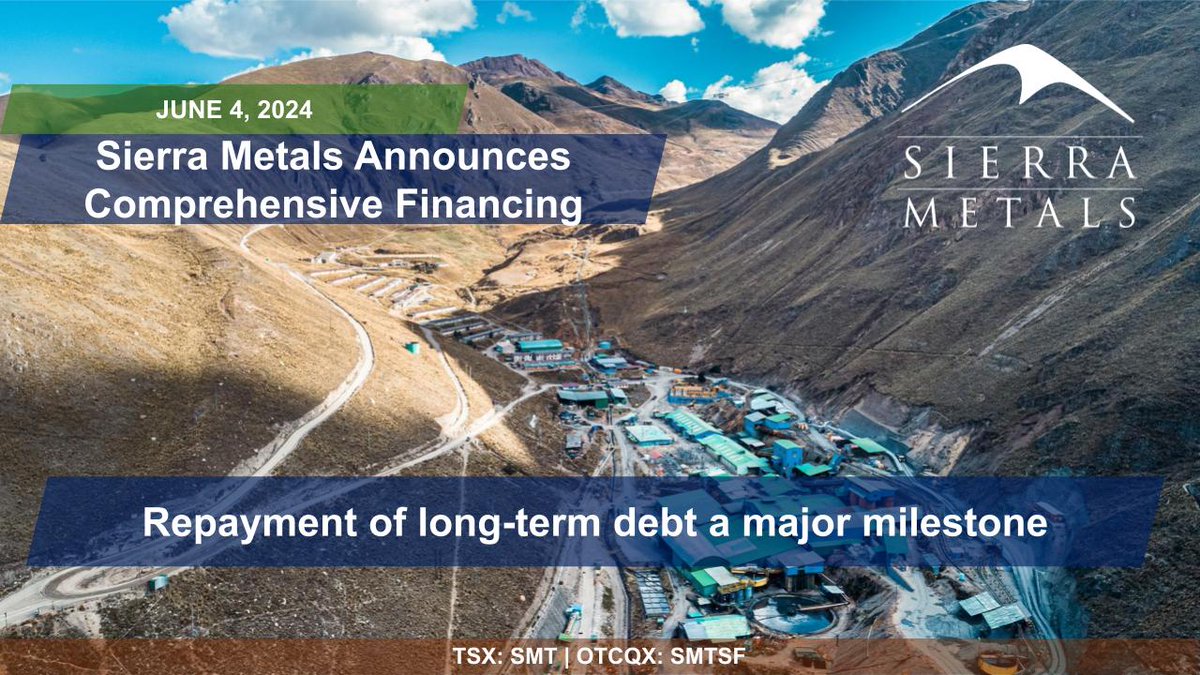 SierraMetals's tweet photo. #CopperProducer @SierraMetals announced a comprehensive #financing to strengthen its balance sheet, enhance #WorkingCapital, and boost #FinancialFlexibility. #MiningFinancing #MiningNews Read more about it here: https://t.co/E1yL38ytyY https://t.co/PGOqyGIdaS