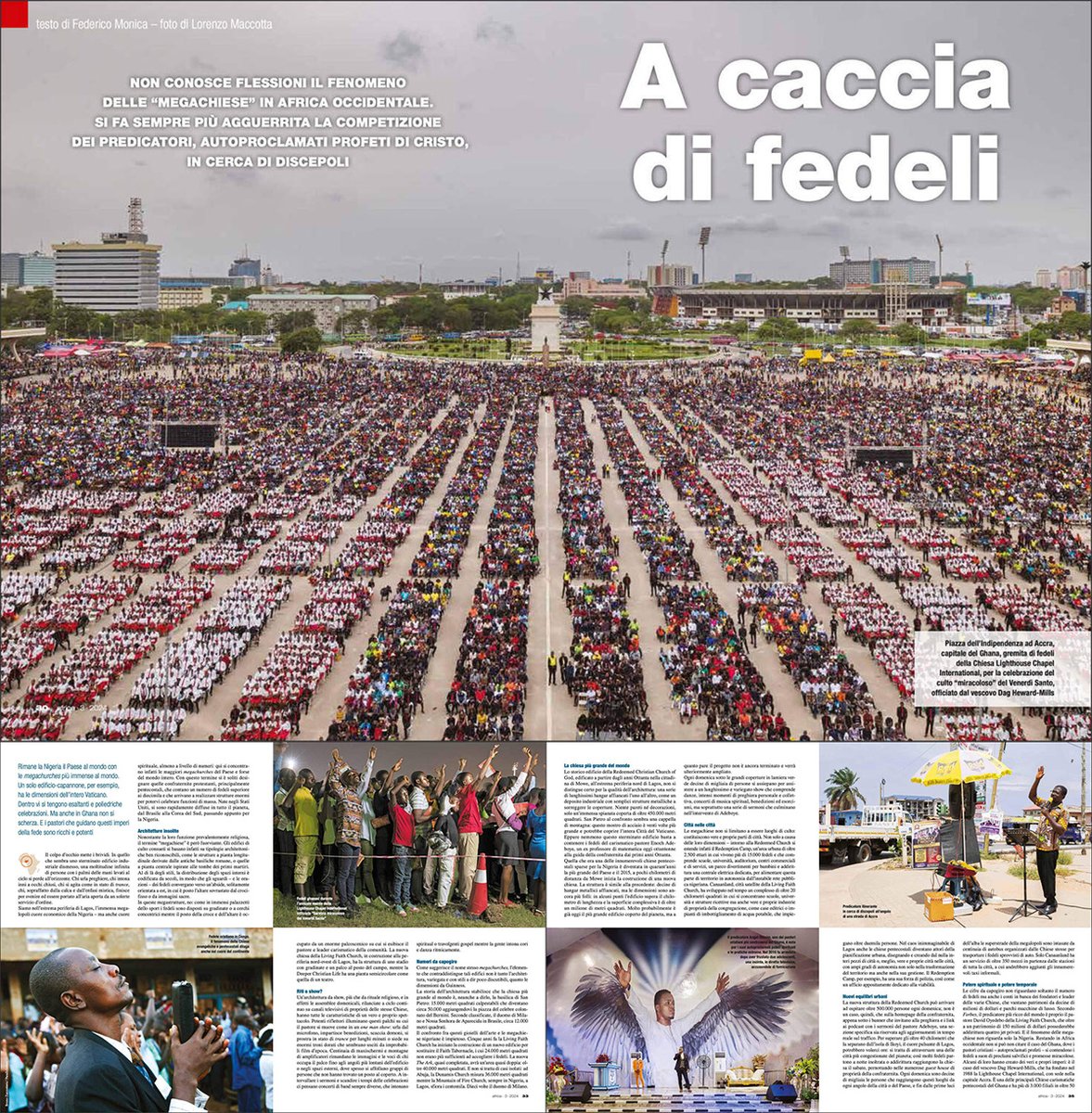 panospictures's tweet photo. Lorenzo Maccotta’s work on Ghana’s mega churches has been published in Africa magazine in Italy. The full story can be seen on Panos' website: https://t.co/InbExyWehT https://t.co/ewWjgZ2A0Y