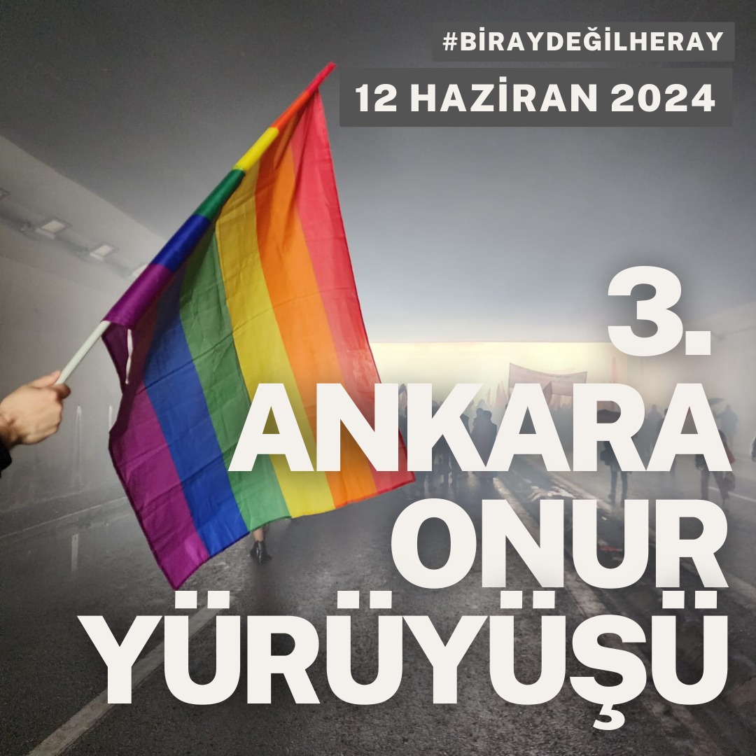 PrideAnkara's tweet photo. 12 Haziran’da #BirAyDeğilHerAy diyor ve ekliyoruz: “Sadece bu yürüyüşümüz değil, her yürüyüşümüz onur yürüyüşü!”
GELİYORUZ!
Biyografideki linkten bize ulaş aşkım. Link in bio💋
#pride #onur #pridemonth #onurayı #biraydeğilheray #lubunya https://t.co/8Scwz2LlcM