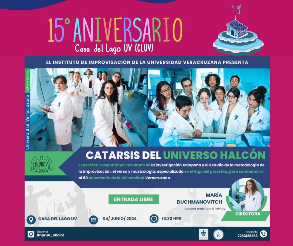 CasadelLagoUV's tweet photo. #15AñosCasadelLagoUV🥳🎉🎊
¡Hoy, continuamos nuestra fiesta! en #CasadelLagoUV
Mira lo que se presentará hoy. 😊😉¡No faltes!
Facultad de Teatro UV Artes UV
👉 https://t.co/lQ4d7ycyZA https://t.co/LawCUUb0vJ