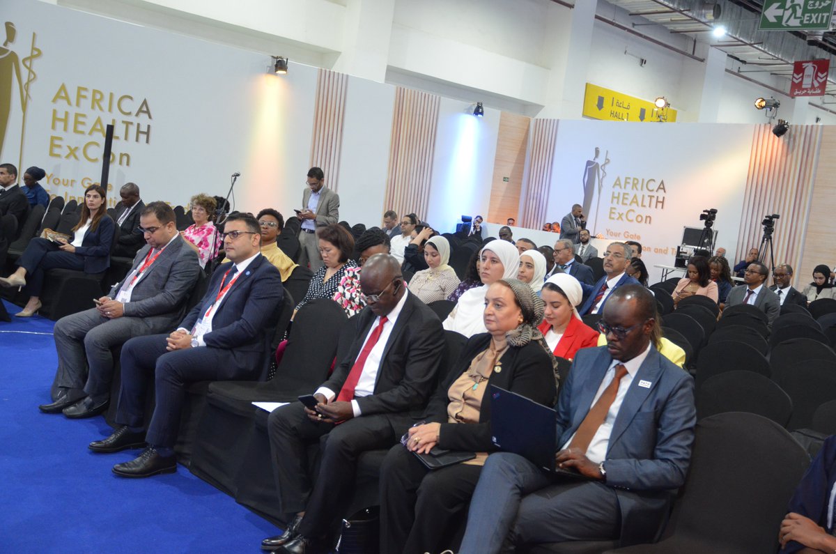 Dr_JeanKaseya's tweet photo. Under the Public Health track of the ongoing #AfricaHealthExCon2024, I joined a high-level ministerial panel this morning, along with the regional representative of #WHOEMRO to discuss operationalizing the #NewPublicHealthOrder: Where are we and how to move forward? I outlined the key pillars of this strategic vision for the continent’s health security and emphasized the critical role each member state must play in strengthening public health institutions and skilled #workforce for the health sector.