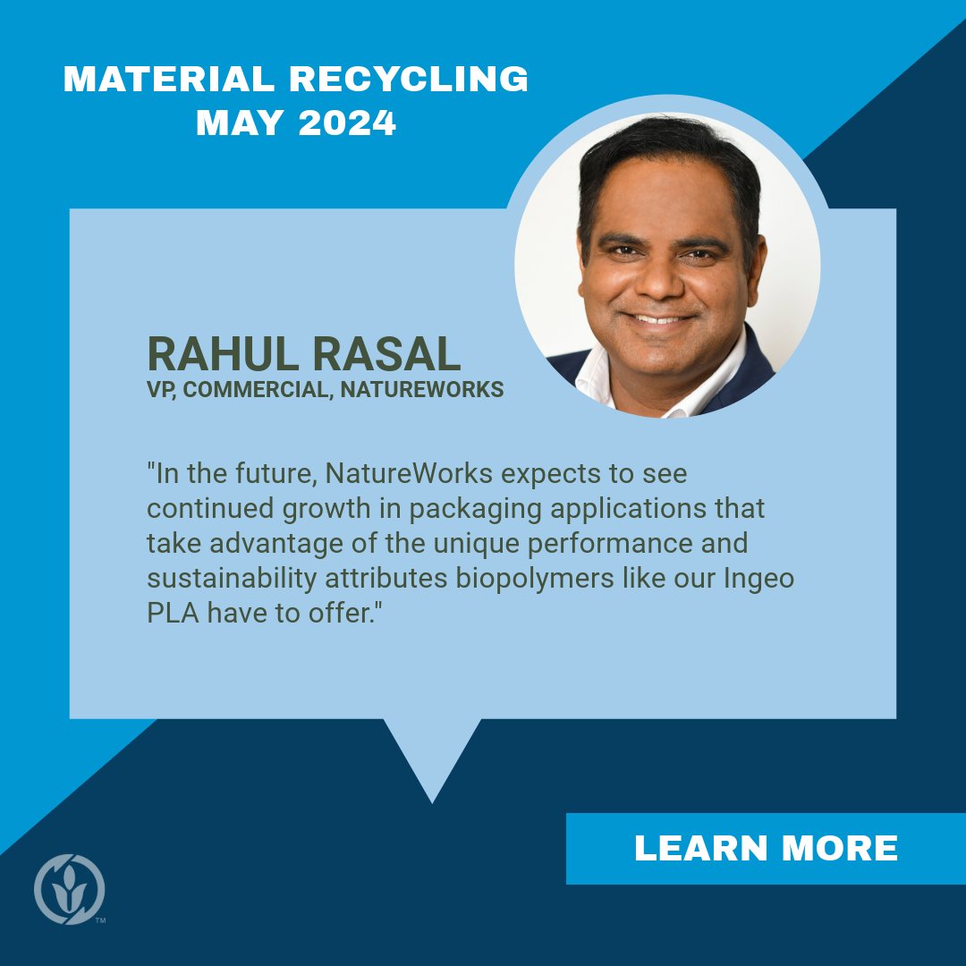 natureworks's tweet image. The latest Material Recycling magazine ♻️ features our VP of Commercial, Rahul Rasal! PAGE 32! He talks about #PLA and recyclability &amp;amp; other #Ingeo PLA attributes like compostability in applications like food packaging. 🌿 #biobased #biobasedmaterials
drive.google.com/file/d/150ZRsY…