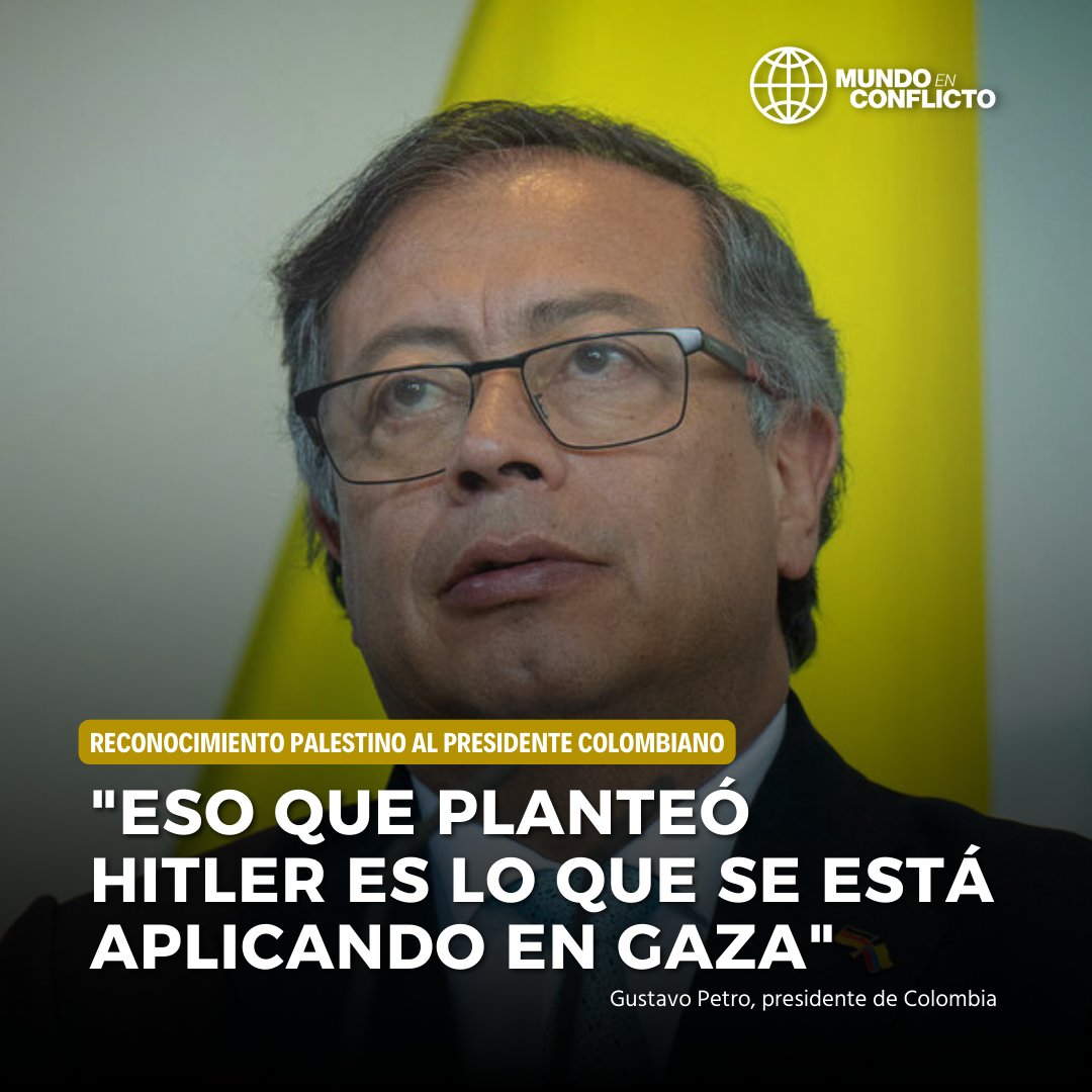 🇨🇴🇵🇸 | El presidente de Colombia, Gustavo Petro, declaró el lunes que el exterminio que Adolf Hitler, el dictador alemán y líder de los nazis, propuso en su momento, es lo que Israel está aplicando actualmente contra el pueblo palestino en la Franja de Gaza. En una alocución