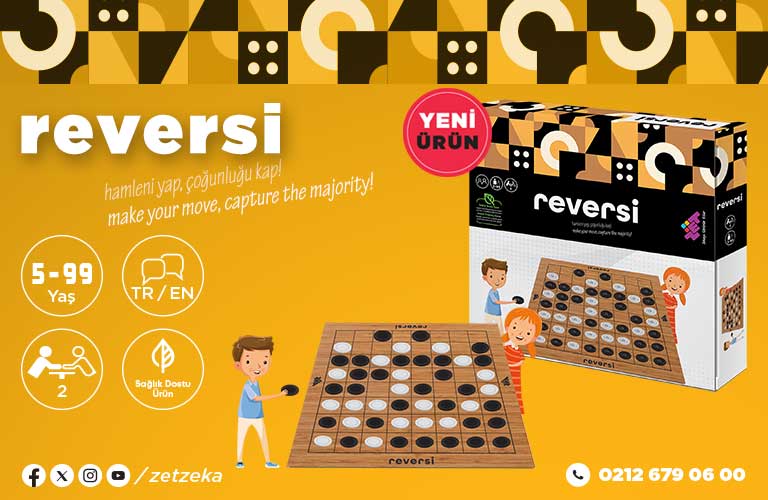 📢 REVERSİ Ahşap Zeka ve Akıl Oyunu 5+ Yaş 2+ Oyuncu

🌟Reversi, dikkat ve mantık yürütme becerilerini geliştiren bir zeka oyunudur.

🎯 Oyunda amaç, rakip taşları kendi taşlarının arasına bırakarak rakip taşlarını kendi rengine çevirmektir.

Hamleni yap, çoğunluğu kap!

#Reversi
