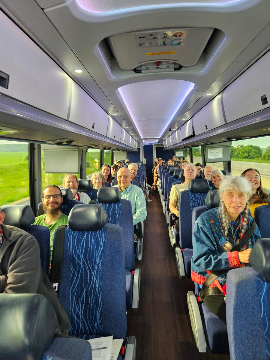 WIClimateHealth's tweet photo. We're on a bus full of climate justice advocates is headed up to Ashland to tell the Army Corps of Engineers to #stopLine5 to #protectourwater, #Tribalrights, and #health.
Can't make the hearing? Raise your health voice here: https://t.co/MpSzQPiqC2 https://t.co/oJ1tFRaq0H