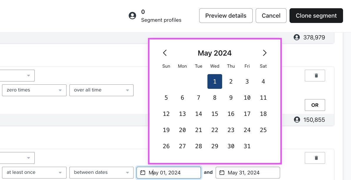 bobbyleonard_'s tweet photo. Another new feature I just noticed that Klaviyo operators will enjoy…

The date fields in segment criteria definitions FINALLY have a calendar feature (i.e. no more typing in MM/DD/YYYY manually) 🥳 https://t.co/1Xe3r3TgdL
