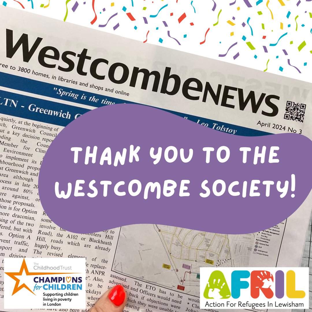 Thank you to @Westcombesoc for supporting our Healthy Start campaign with a generous donation of £1000 which has been DOUBLED to £2000🌟 We're very grateful for your support of local refugee and asylum seeking children- what a healthy start to our campaign!