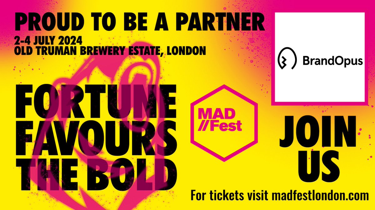 We’re excited to share that we are official sponsors for this year’s <a href="/MADFESTLONDON/">MADFEST</a> 
 
We will be at the festival across the three days with a picnic bench in the main area. We would love to see you there so please reach out if you will be attending! 

#madfest2024 #brandopus