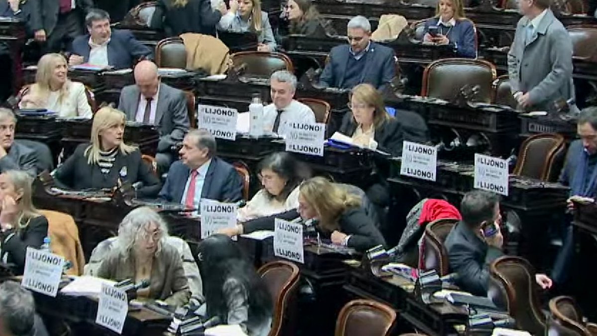 Piel de gallina al ver esto 🥹 ¿Será por eso que los medios no están pasando ni una imagen de la sesión en curso? Carteles que dicen #LijoNo. Si bien no se vota acá el nombramiento, es un mensaje. Calentemos motores para exigir al Senado. Cc: @AlvarodLamadrid @eugetale @fargosi