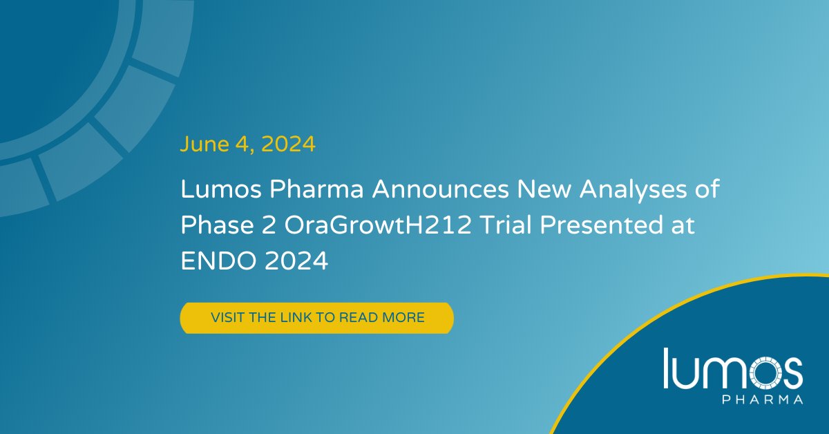 Lumos_Pharma's tweet photo. At #ENDO2024, we presented new data analyses on our oral lead candidate for #ChildGHD further supporting its differentiated mechanism to promote growth hormone secretion. Learn more about these updates from our Ph 2 OraGrowtH212 trial: https://t.co/pVHz0laQEl $LUMO https://t.co/JoqNMruvAZ