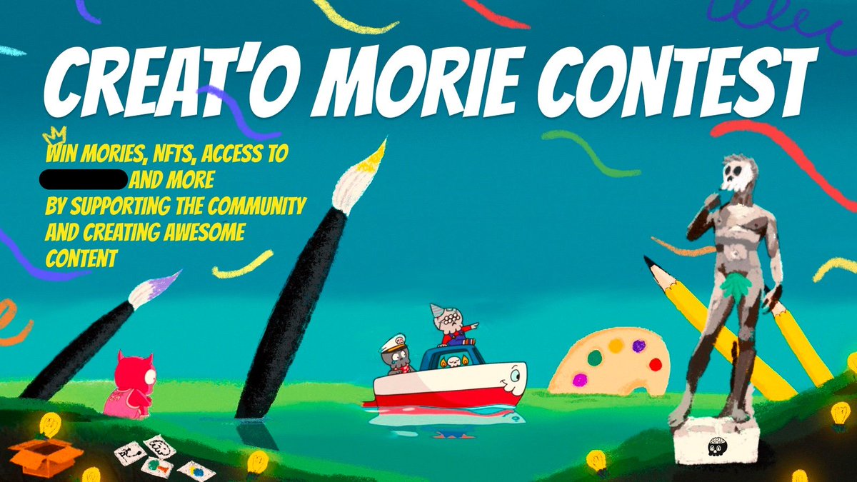 🎨 Creato'Morie contest 🎨 

Unleash your creativity and let your talent shine to win some amazing rewards:

🎁Mories NFTs and other NFTs from our ecosystem 🤩
🎁Early access to [REDACTED] and much more... 👀

The spotlight is on you! Show us what you've got! 🔥

Details below 👇