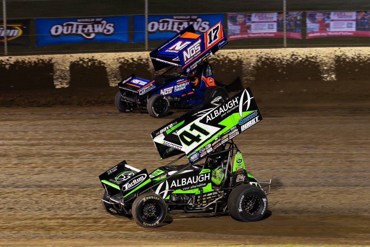 Two Outlaws reached the same milestone on the same night over the weekend 📊 With @Haudenschild_17’s win and @Carson_Macedo’s runner-up at @BD_Raceway, both drivers earned their 𝟭𝟬𝟬𝘁𝗵 career #WoOSprint podium!