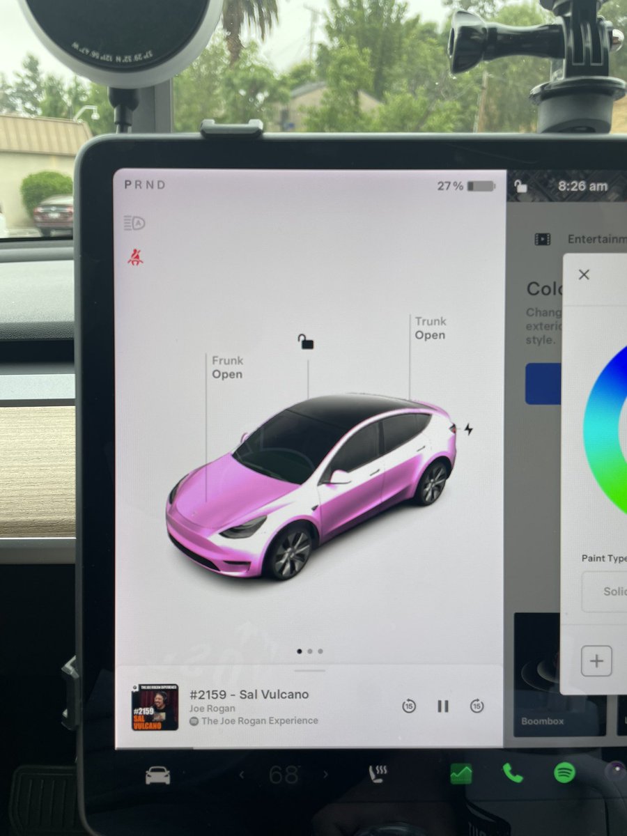iam_edh's tweet photo. My daughter wants me to have this color now 💁🏽♀️😂
#pinktesla https://t.co/GwMZbT98ol