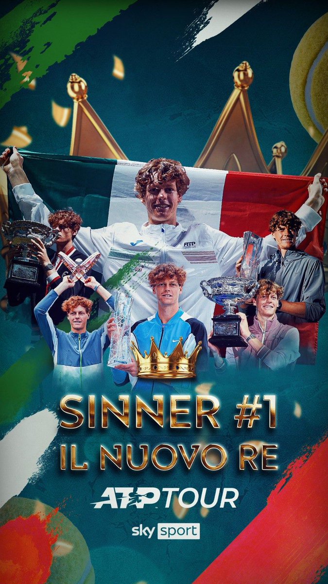 Il miglior modello possibile per le prossime generazioni. 
Era già cominciata la nuova era #Sinner ma ora entra nell'Olimpo dei grandi dello sport mondiale. Arrivando al n.1, primo italiano di sempre.
L'esempio più emozionante che potesse avere lo sport italiano nel mondo ❤️