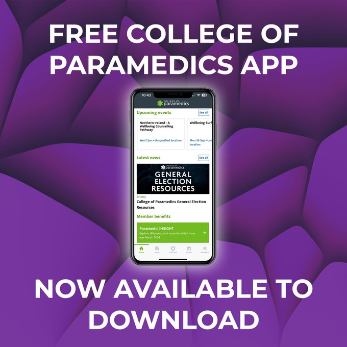 AACE_org's tweet photo. The @ParamedicsUK app is available to download:
It's FREE for all members and full of fantastic features - the essential on-the-go resource! ๐
To find out more and download, visit https://t.co/9DzAJc2RP5
#ParamedicsUK #CoPApp #paramedics #studentpara https://t.co/NlGpCCV8zZ