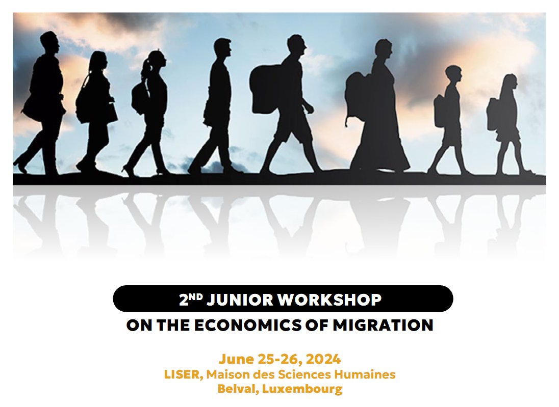 [CONF] The2⃣nd Junior Workshop on the Economics of Migration will be held on June 25-26 at @LISERinLUX ! An opportunity for Ph.D. students + early-stage researchers to share their work & exchange the results of recent research in migration economics. icmigrations.cnrs.fr/2024/05/31/con…