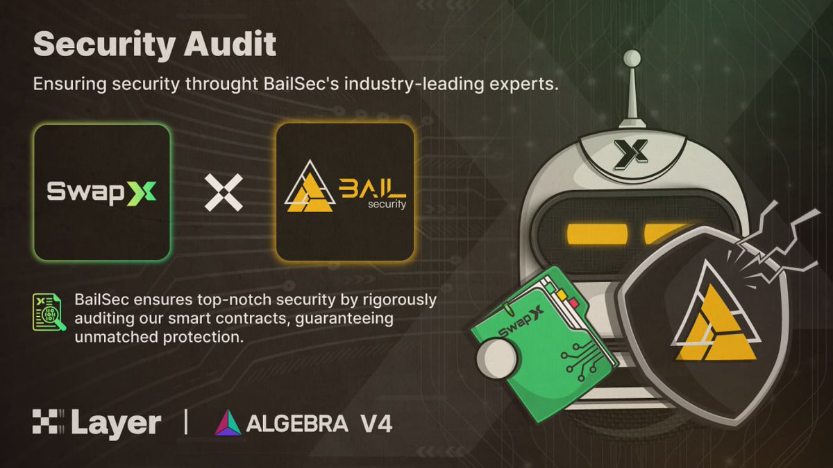 We're excited to announce our partnership with <a href="/bailsecurity/">Bailsec</a> to enhance our protocol's security. They are currently conducting a thorough audit ahead of our highly anticipated SwapX launch.

At SwapX, security is our top priority! 🔐