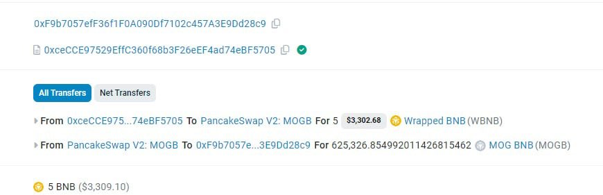 ✅ $MOGB Making BSC Great Again!

🔥 Firts Buyback 5 BNB From Marketing Wallet. Next 500k Buyback 10 BNB. Making BSC Great Again!

⌛ Check : bscscan.com/tx/0x44f9a676f…