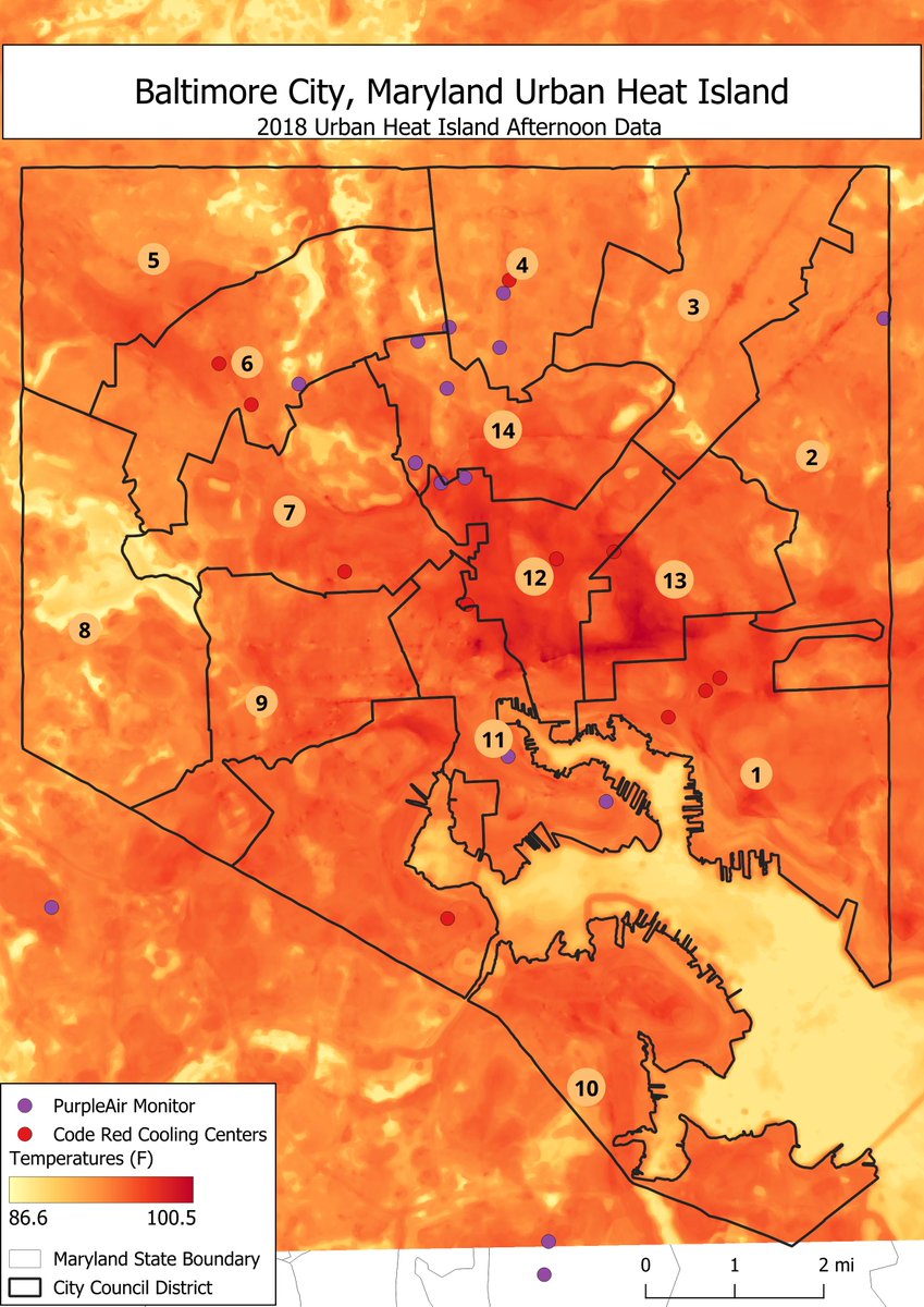 Current Data Fellow, Selenea Gibson, is partnering with the Department of Planning around Heat Mitigation in Baltimore. The goal is to spread awareness that heat is a health risk for Baltimoreans.

Take a look at some of her work!