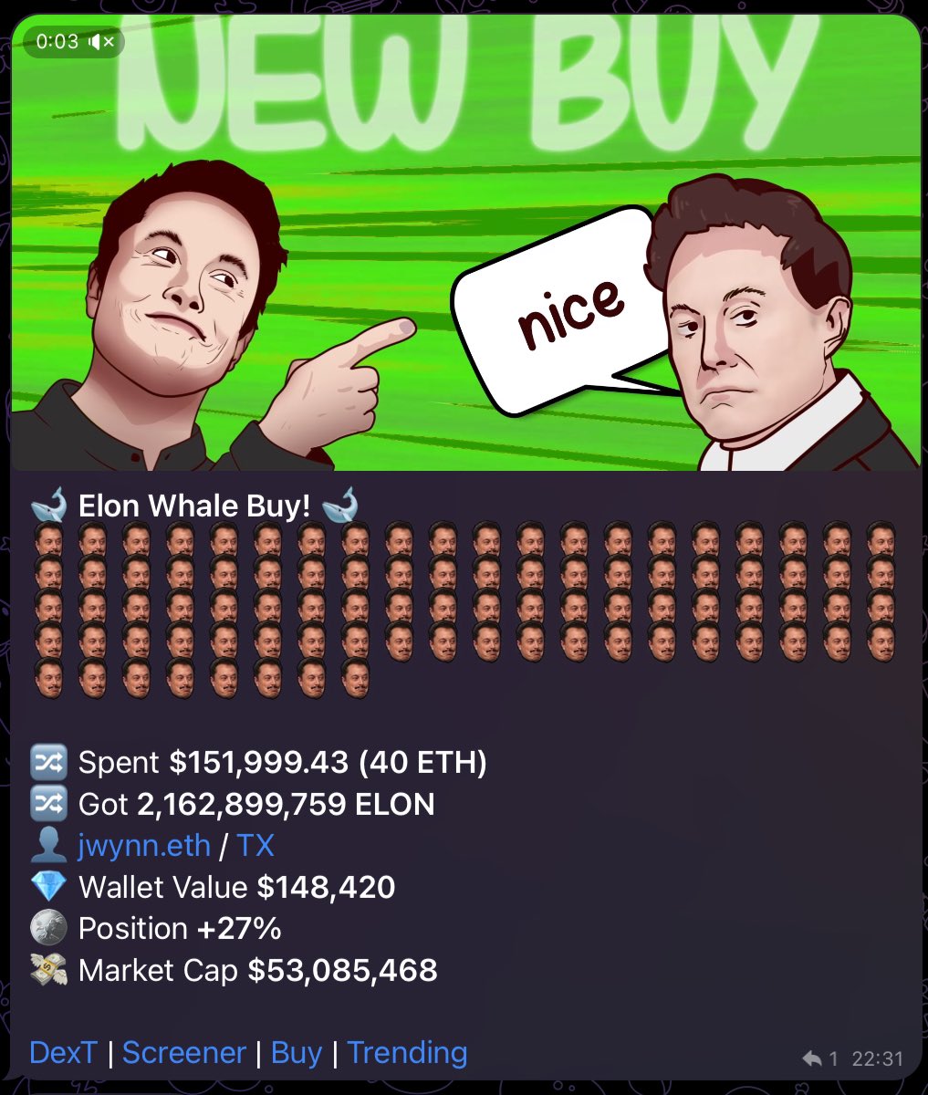 JamesWynnReal's tweet photo. Oops, $ELON 👀 
 
Yes this is a 100% real buy. https://t.co/jWqtft4gTo