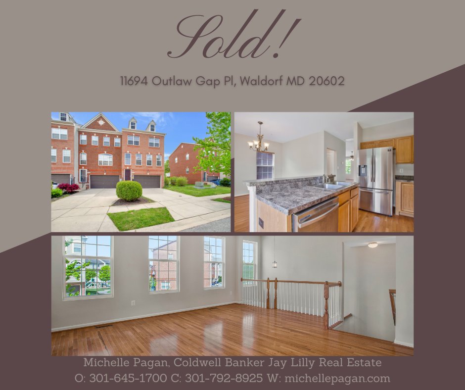 pagan_michelle's tweet photo. SOLD OVER LIST PRICE IN LESS THAN 30 DAYS FROM LIST TO CLOSING: 11694 Outlaw Gap Pl, Waldorf, MD 20602! A very special thanks to the seller for trusting me! HOOT'S NEXT! 🦉@pagan_michelle @coldwellbanker O: 301.645.1700 C: 301.792.8925 #mdrealestate https://t.co/GbsApb08Rt