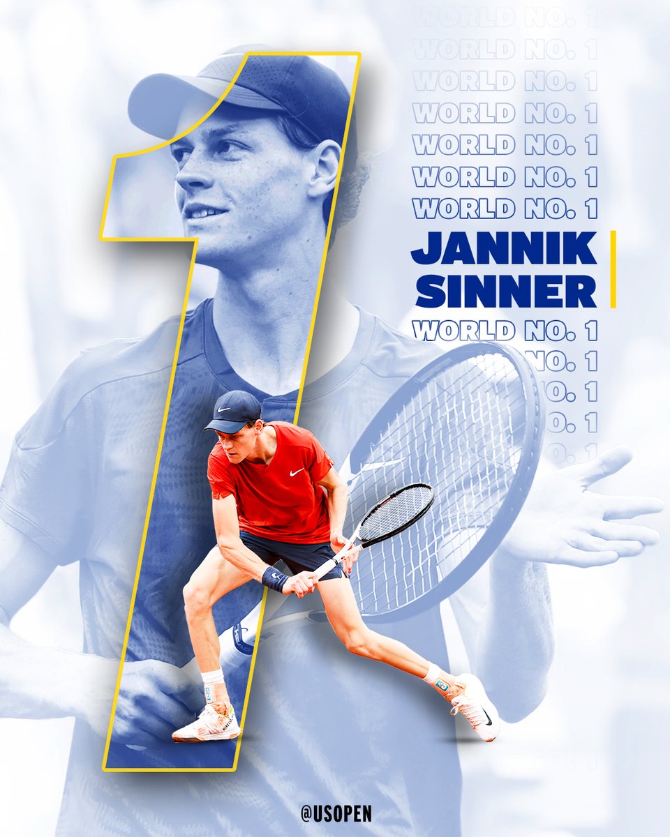 usopen's tweet photo. Welcome to the top, Jannik! https://t.co/mzJ89pwLhF