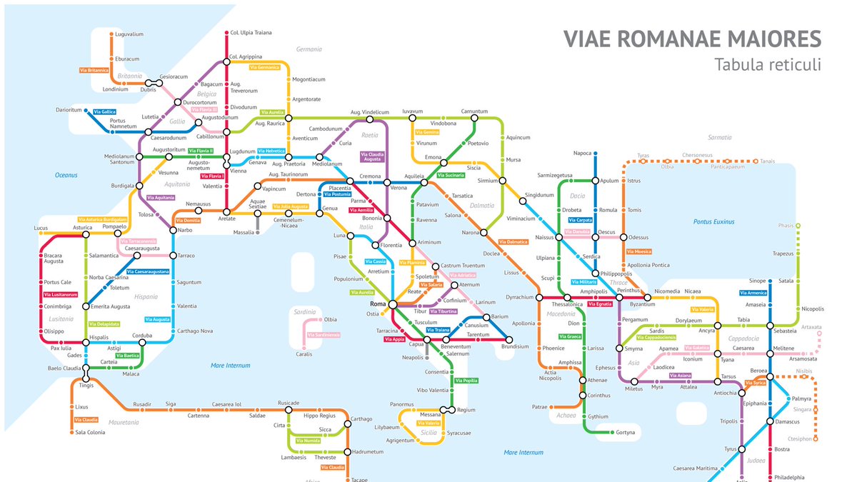 CsabaSzekely7's tweet photo. @TerribleMaps The Roman road network as a subway map https://t.co/gWsRGWHanV
