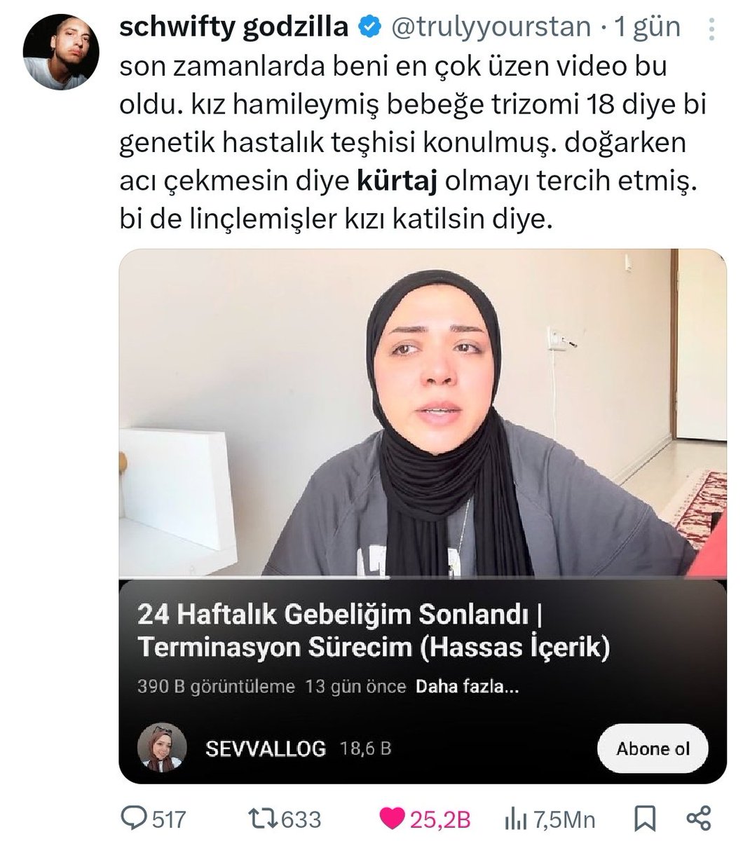 Çorap kokulular rahatsız oluyor diye en temel insan haklarından biri olan kürtaj yasaklanamaz

Kürtajı savunacağız

Amasız fakatsız

Çoğunun hastalıklı doğması, kadının tecavüzcüden hamile kalması, kocanın rızası olması falan filan hikaye

Kürtaj, tamamen annenin keyfine kalmalı.