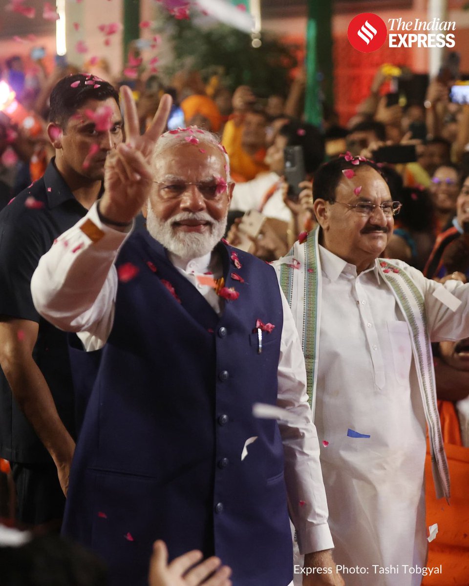 With the #NDA poised to form the govt for a 3rd consecutive time, bagging at least 290 seats, Prime Minister #NarendraModi called it a “historic feat”. 

Lauding the party’s performance, <a href="/narendramodi/">Narendra Modi</a> said: “#MadhyaPradesh, #Gujarat, #Chhattisgarh, #Delhi, #Uttarakhand,