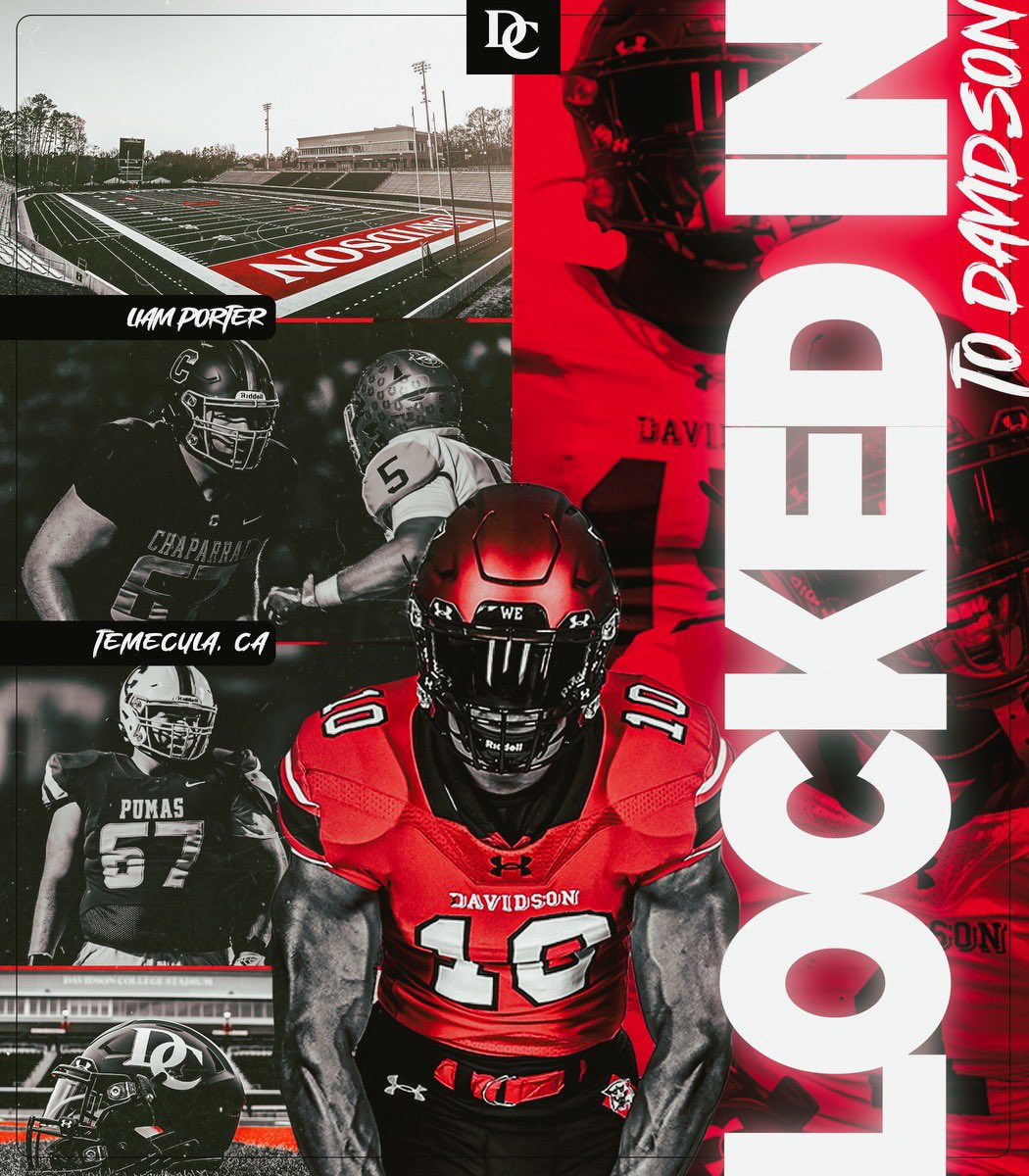 After much thought and prayer, I am excited to announce my commitment to play for <a href="/DavidsonFB/">Davidson Football</a>! Thank you to all of my teammates and coaches who have helped to push and develop me. Can’t wait to be a wildcat! #WE
<a href="/Scott_AbellFB/">Scott Abell</a> <a href="/BrianBrown___/">Brian Brown</a> <a href="/_CoachMunch/">Vince Munch</a> <a href="/porter_abell8/">Porter Abell</a>