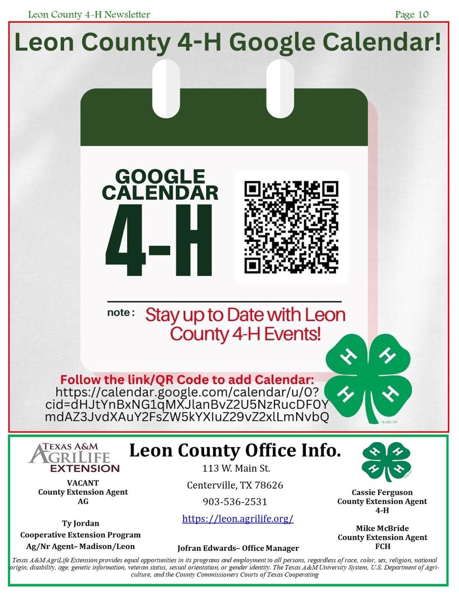 leoncounty4h's tweet photo. Happy June! Check out the Leon County 4-H JUNE Newsletter! This month: TX 4-H Rifle Match, TX 4-H Roundup, D8 4-H Horse Show &amp; 4-H Recordbook Contest! Join us for Summer Day Camps, D8 4-H SURGE, &amp; Major Show Validation! https://t.co/PmXAr1FTcC or https://t.co/URMCKjPW8G post 3/3 https://t.co/ww2QFPpT6B