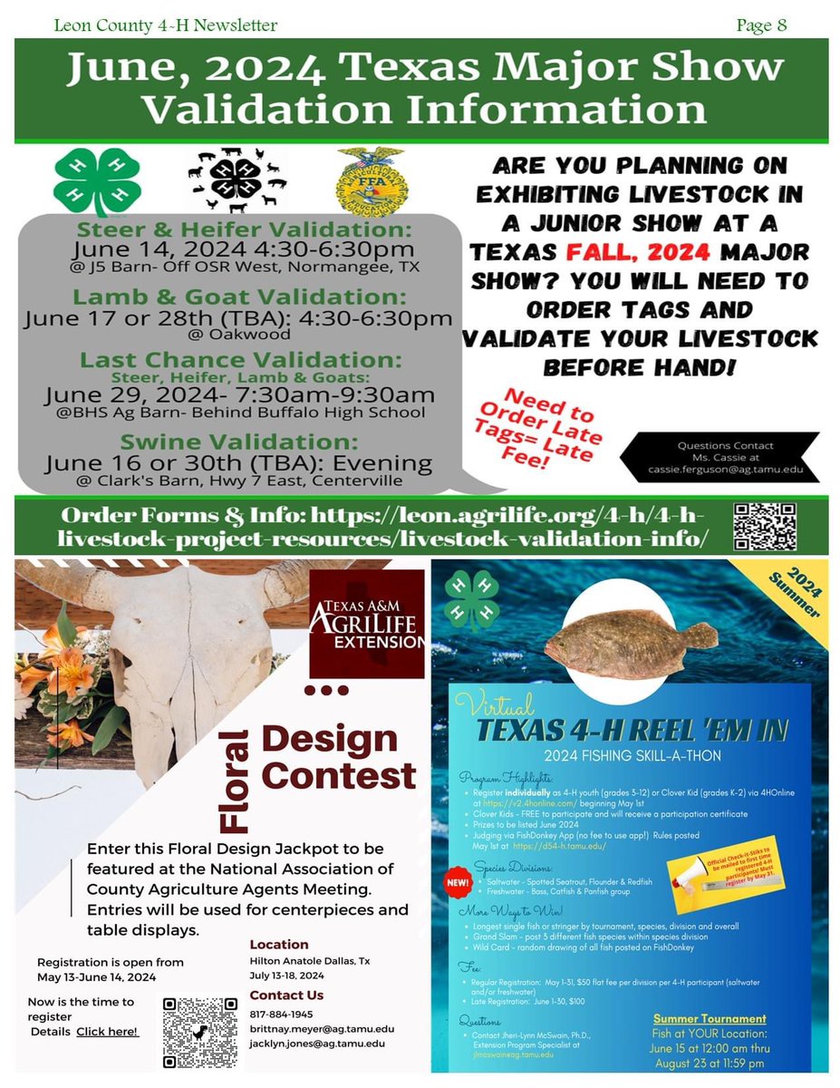 leoncounty4h's tweet photo. Happy June! Check out the Leon County 4-H JUNE Newsletter! This month: TX 4-H Rifle Match, TX 4-H Roundup, D8 4-H Horse Show &amp; 4-H Recordbook Contest! Join us for Summer Day Camps, D8 4-H SURGE, &amp; Major Show Validation! https://t.co/PmXAr1FTcC or https://t.co/URMCKjPW8G post 3/3 https://t.co/ww2QFPpT6B