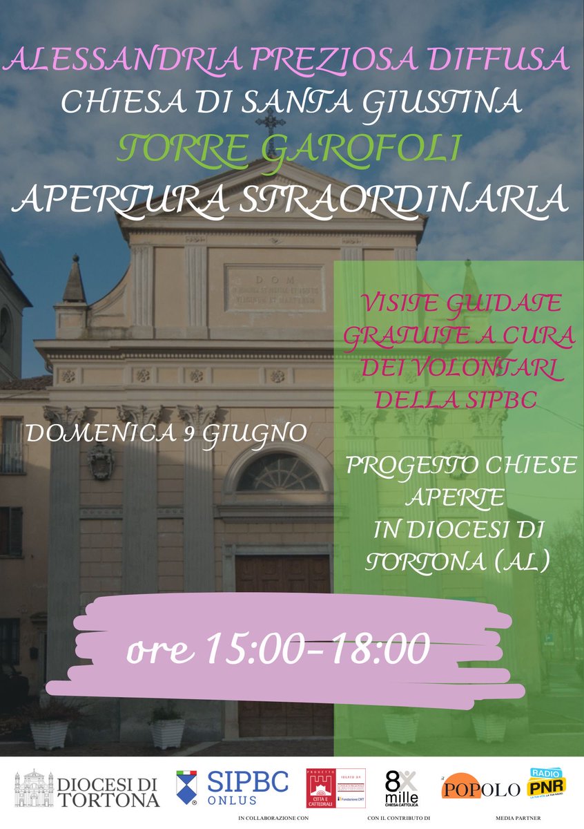 #volontari #chieseaperte #sipbc #cei 
⁦<a href="/UCSCEI/">@CEI</a>⁩ ⁦<a href="/LaStampa/">La Stampa</a>⁩ ⁦<a href="/provinciapavese/">La Provincia Pavese</a>⁩ ⁦<a href="/ATLALEXALA/">ALEXALA</a>⁩ ⁦<a href="/7ggTortona/">Sette Giorni a Tortona</a>⁩ ⁦<a href="/PanoramaTortona/">Panorama di Tortona</a>⁩