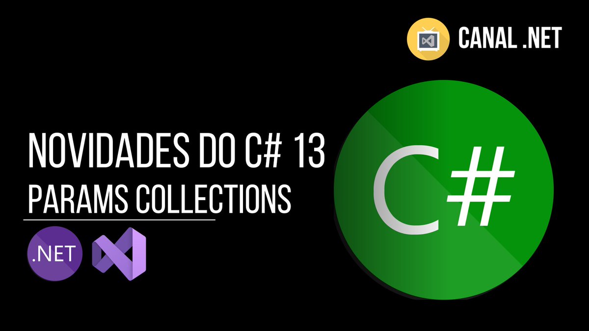 RenatoGroff's tweet image. Novo vídeo no Canal .NET -&gt; Novidades do C# 13: params collections -- Link: youtube.com/watch?v=rkqle7…
C/ @luizcarlosfaria
#csharp13 #dotnet9 #csharp #dotnet #dotnetcore #aspnet #aspnetcore #visualstudio #visualstudio2022 #visualstudiocode #vs2022 #vscode #canaldotnet #cortes