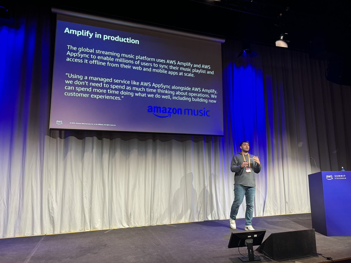 sebsto's tweet image. Great session with @salihgueler at #AWSStockholmSummit to discover #AWSAmplify gen 2 

Give it a try today !

docs.amplify.aws