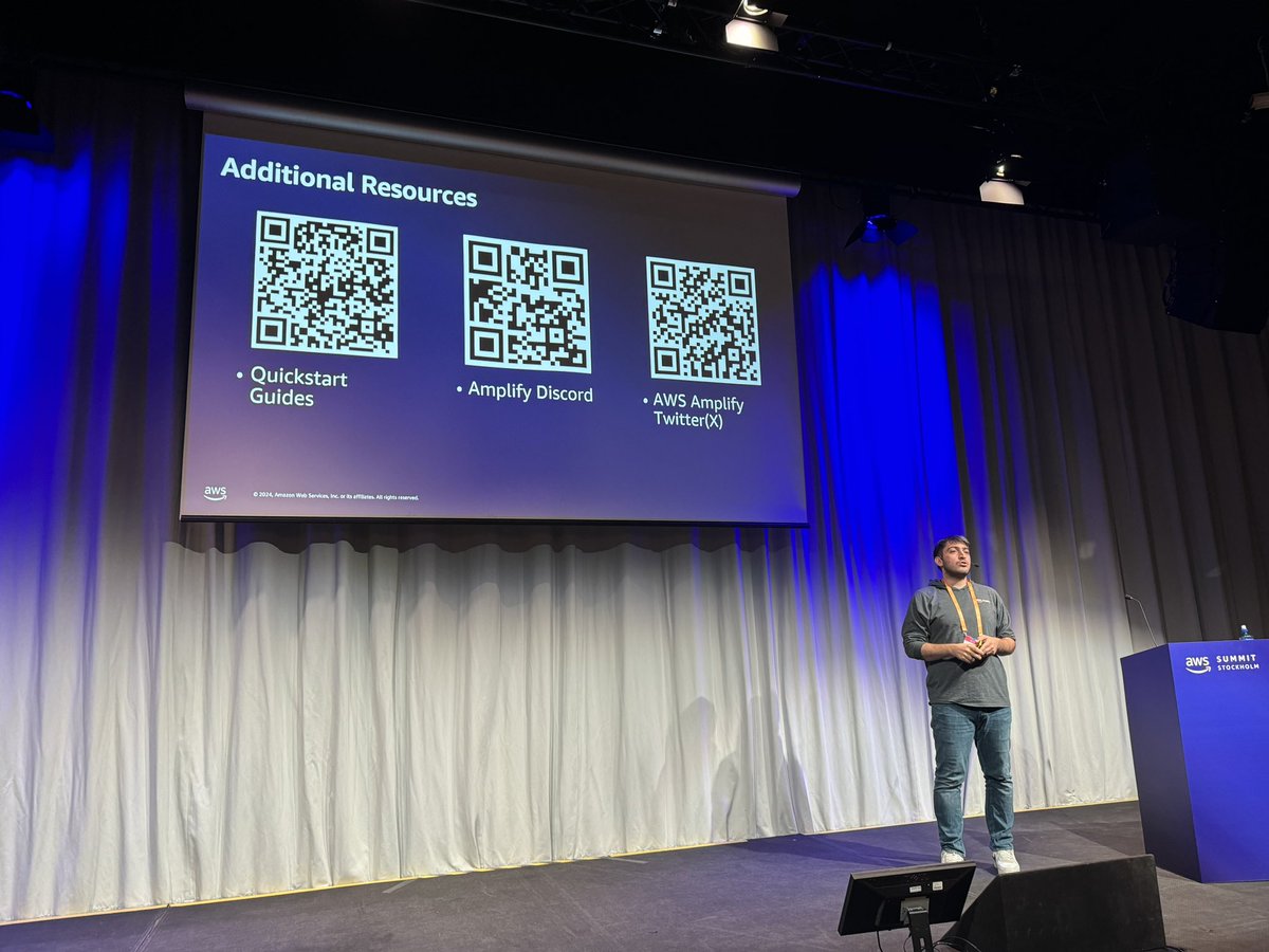 sebsto's tweet image. Great session with @salihgueler at #AWSStockholmSummit to discover #AWSAmplify gen 2 

Give it a try today !

docs.amplify.aws