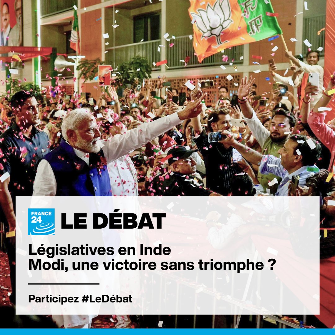 DebatF24's tweet photo. 🇮🇳 #Législatives en #Inde
#Modi pourra-t-il continuer d’appliquer son agenda #nationaliste ?

@Stphantoine pose la question à ses invités ce soir dans #LeDébat sur @france24

📲 À vos questions ⬇️ https://t.co/eyS6WVPdXu