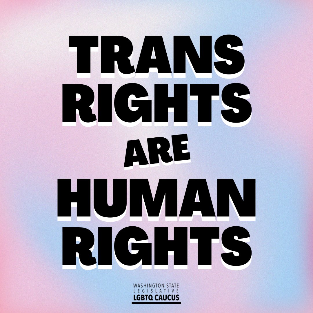 Everyone deserves to feel safe, valued, and celebrated for who they are. While other states continue to push harmful and bigoted legislation, we will keep fighting in Washington state to protect and uplift our transgender neighbors. 🏳️‍⚧️