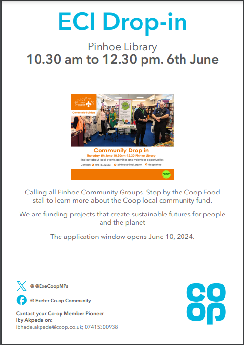 Pinhoe Library Does your group need funds for projects that support sustainable ...