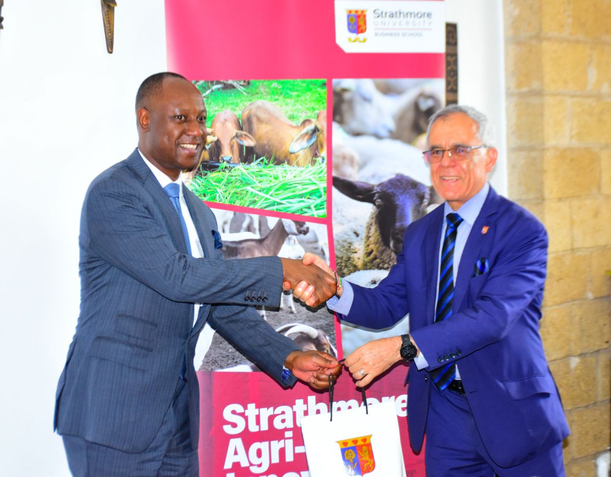 jmueke's tweet photo. Collaboration between government, private sector and academia is a sure way to make lasting and meaningful impact.

This afternoon Prof. Izael Da Silva and his team at the Strathmore Business School hosted me and the technical leadership of the State Department for Livestock for a presentation on their Pastoralist Market Development program. 

This innovative program commercializes livestock at the grassroots by linking pastoralists to the market.

We shall work with Strathmore University to scale the program to all our counties.